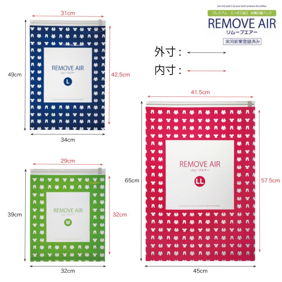 衣類圧縮袋＼日本製／圧縮袋 旅行 衣替え (リムーブエアーアソート) 3