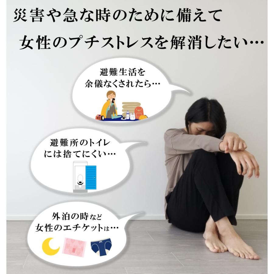 防災 非常用 下着 女性用 使い捨てペーパーショーツ サニタリーバッグ クラフトバッグ (スマートエチケット セット)  smart etiqette 袋2枚 ショーツ20枚 防臭 |  | 03