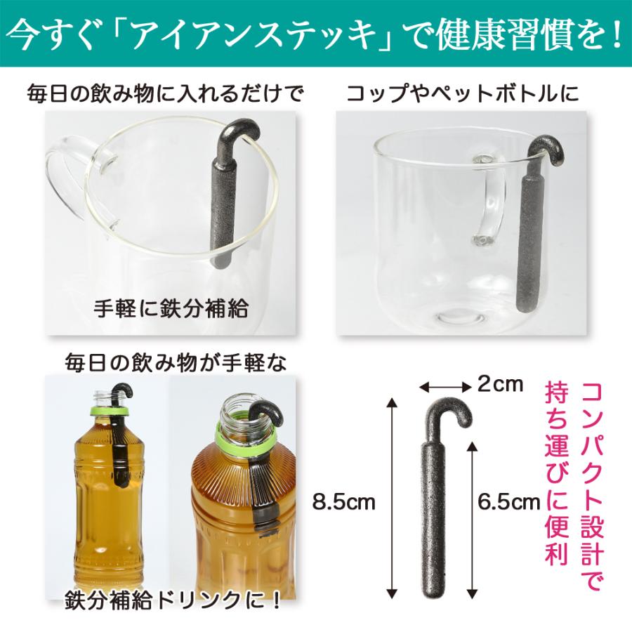南部鉄器（アイアンステッキ）日本製 南部鉄 鉄分補給 鉄分チャージ 鉄