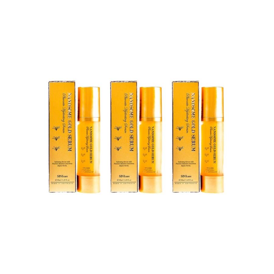 公式店舗 ナノソームゴールドセラム プラセンタ美容液 50ml 3本セット Sinicare Nanosome Gold Serum 海外発送品 今月限定 特別大特価 Zoetalentsolutions Com