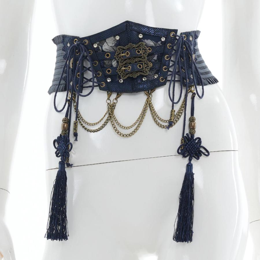 【未使用タグ付き】OZZONコルセットベルト（青×茶） 鱗紋コルセットベルト : OZZ ON JAPAN - 通販 - Yahoo!ショッピング