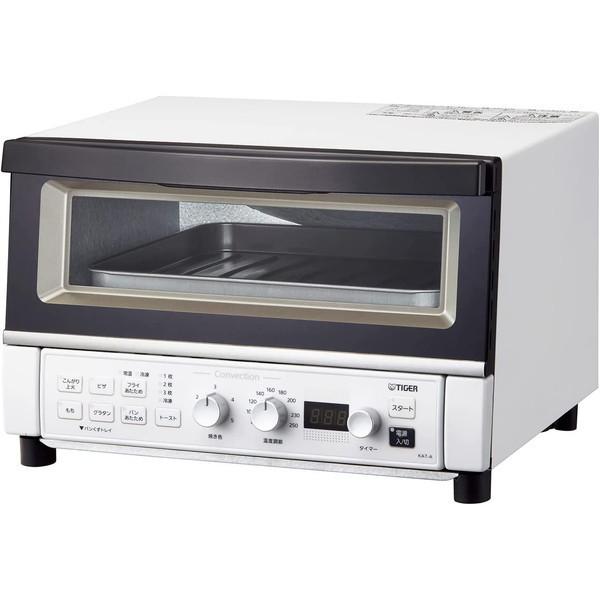 タイガー魔法瓶(TIGER) オーブントースター 熱風コンベクション 断熱Wガラス 温度調節機能 30分タイマー トースト3枚 1300W マットホワイト KAT-A131WM タイガー魔法瓶(TIGER) オーブントースター 熱風コンベクション 断熱W