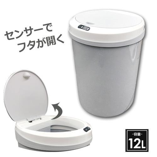 ゴミ箱 自動開閉 センサー式 ダストボックス オフホワイト 12L ふた