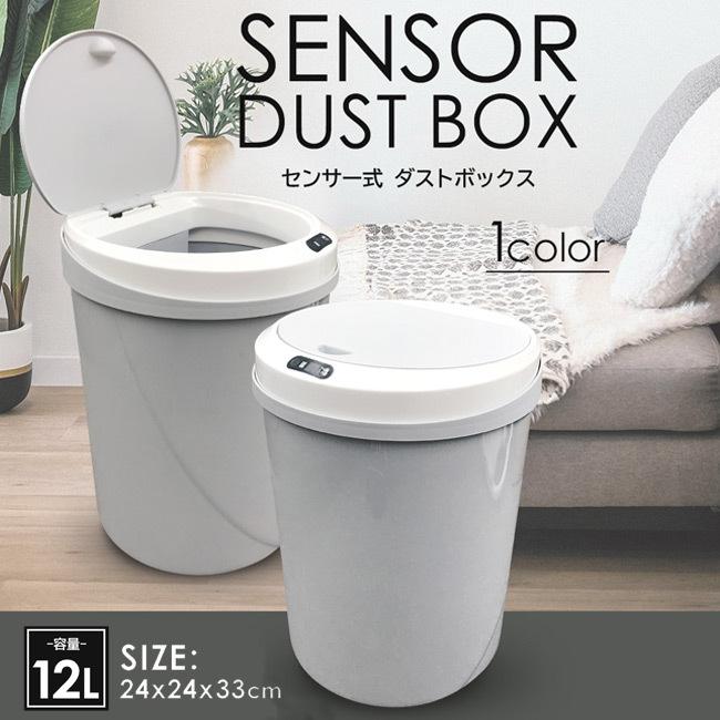 ゴミ箱 自動開閉 センサー式 ダストボックス オフホワイト 12L ふた