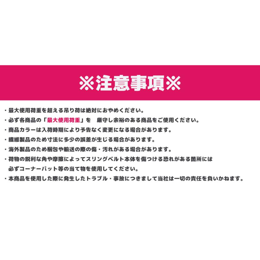 スリングベルト 8m 幅95mm 耐荷8t 玉掛け 帯 ベルトスリング 繊維 吊り具 クレーン 建設 船舶 運搬 土木｜p-and-d｜08