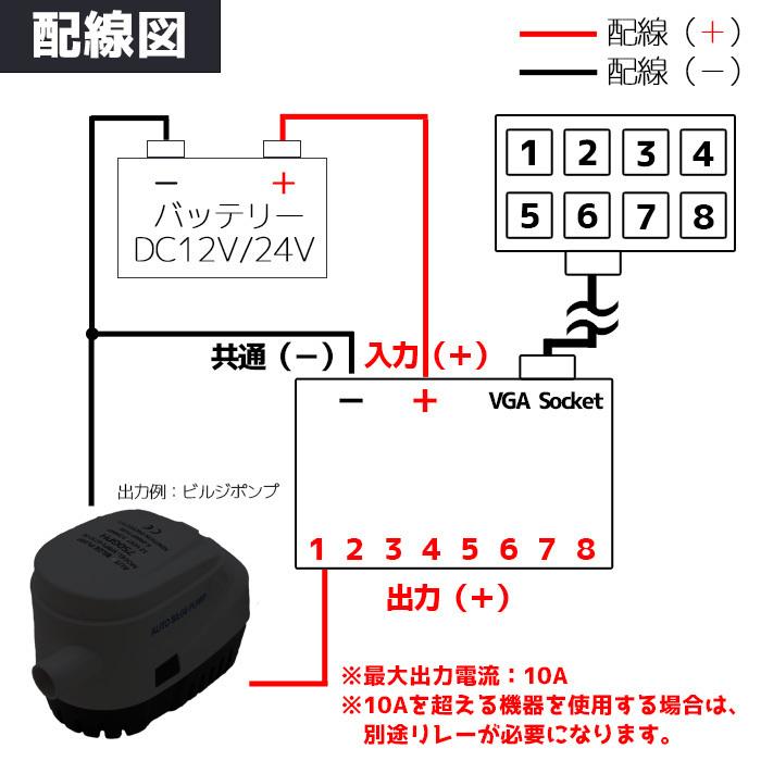 防水タッチスクリーン パネル 8連 12v 24v 船舶用品 電装品 マルチスイッチ 車 漁船 ボート シール付き PPTC式｜p-and-d｜06