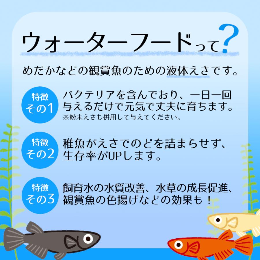 めだか成魚のためのウォーターフード 3倍濃縮タイプ 120ml 日本製｜p-and-f｜03