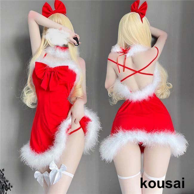 サンタ コスプレ レディース サンタクロース 女性用サンタ衣装 クリスマス衣装 キャミソール 髪飾り+ワンピース 可愛い 学園祭 文化祭 イベント 定番サンタ 赤｜p-and-xi｜02