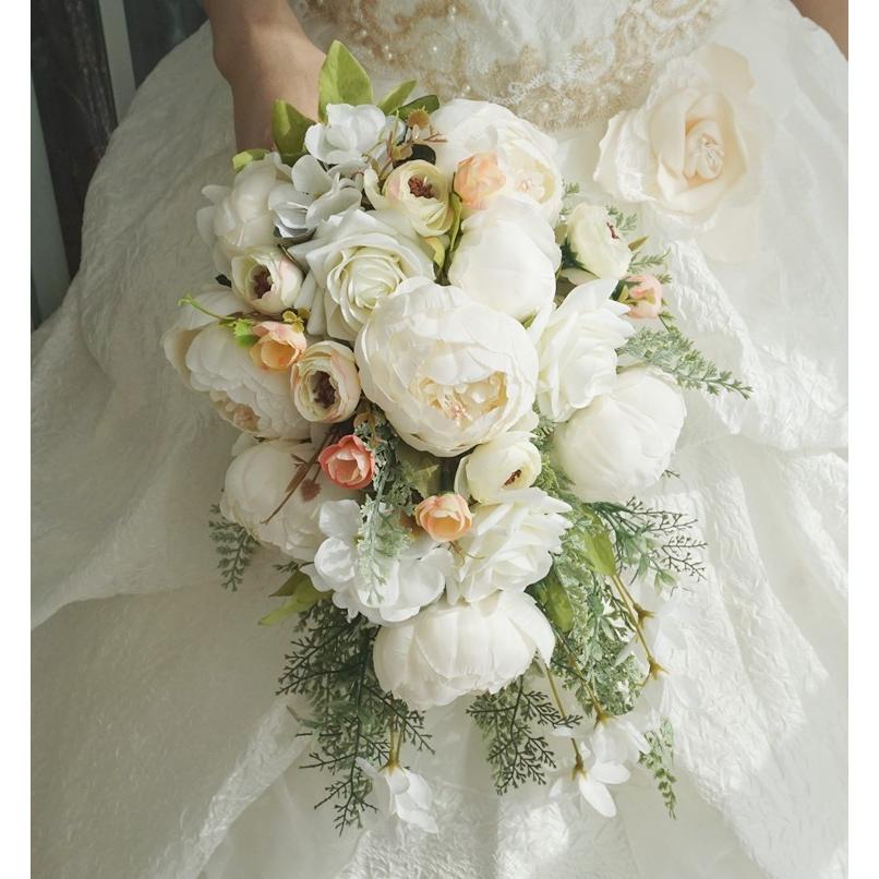 ブーケ ウエディングブーケ 花束 ウェディング 造花 花嫁 ブライダルブーケ 安い 結婚式 披露宴 歓迎会 卒業式 欧米 手作り プレゼント 写真撮り アートフラワー Hn 14 ピー アンド クロッシー 通販 Yahoo ショッピング
