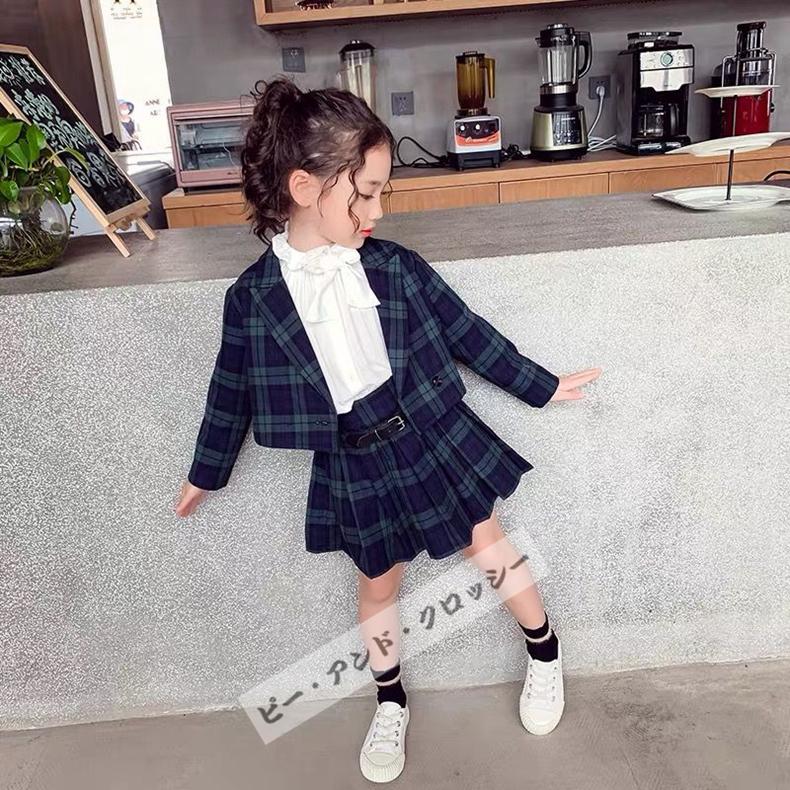子供服 卒業式 女子 スーツ ジャケット 3点セット 卒服 女の子 チェック柄 プリーツスカート スクール 制服 発表会 七五三 110 140 170cm セットアップ 長袖 Xt21 40 ピー アンド クロッシー 通販 Yahoo ショッピング