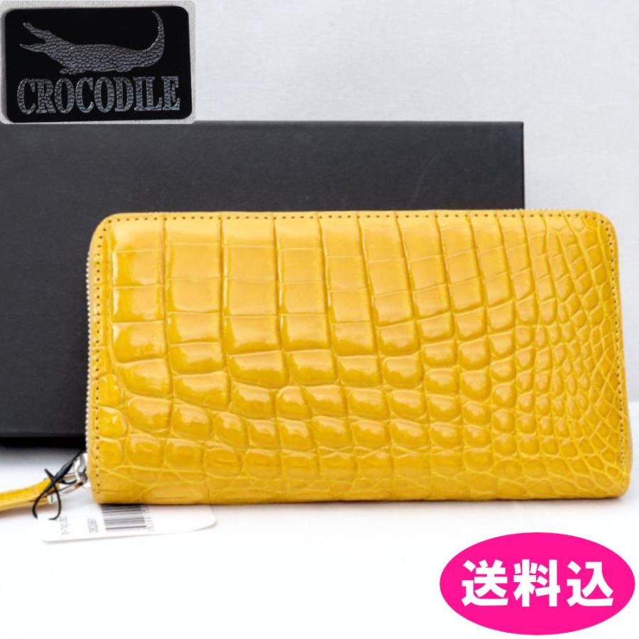 クロコ財布 クロコダイル 財布 クロコ 長財布 ヘンローン社 マスタード 