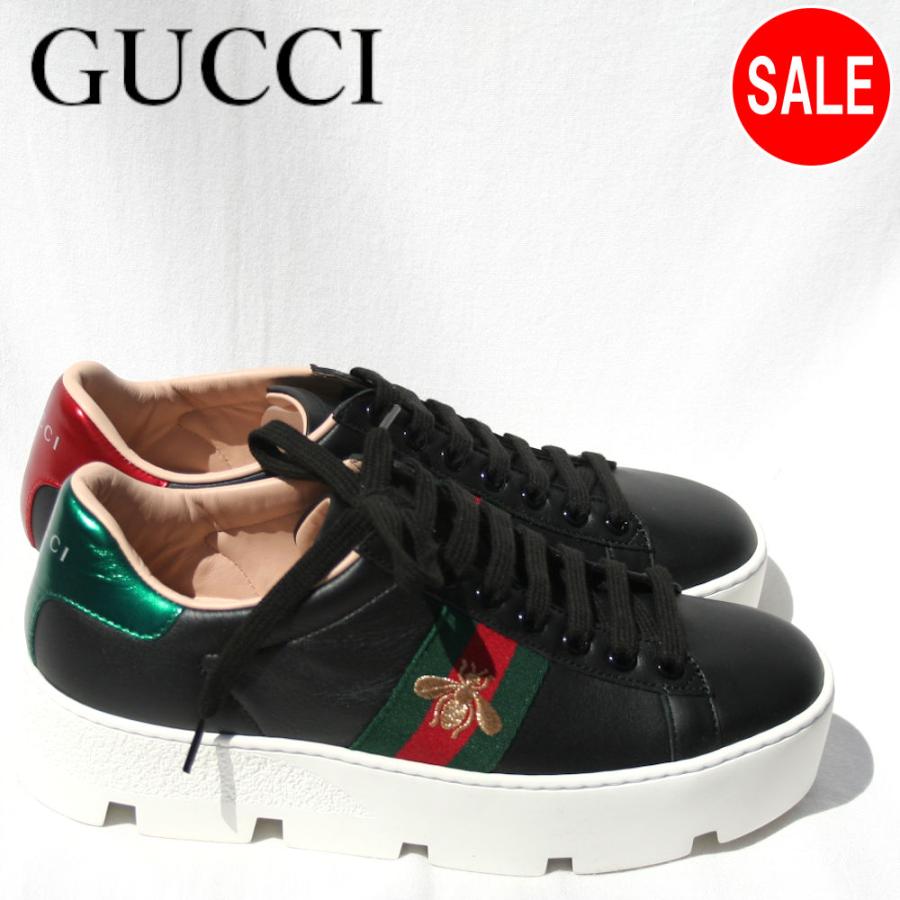 Gucci グッチ エンブロイダリー付 プラットフォーム スニーカー ブラック Style Dope0 1061 日本サイズ 24ｃｍ 1061 プチアーク 通販 Yahoo ショッピング
