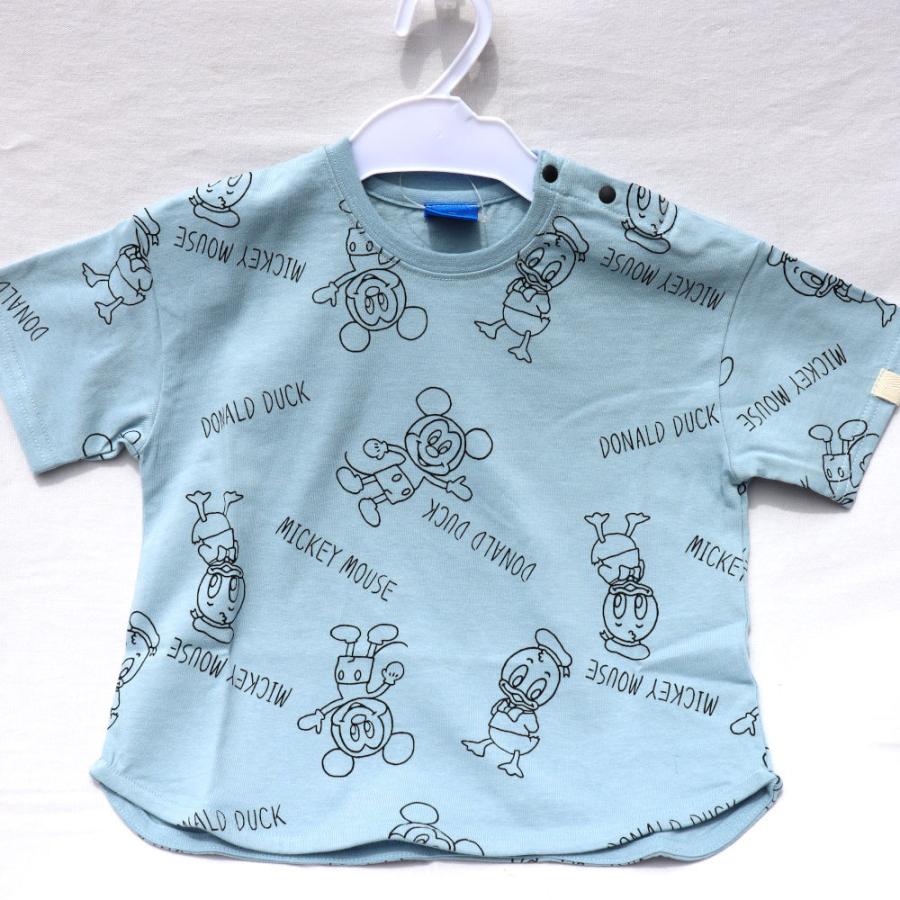 Disney ディズニー 子供服 Ｔシャツ 半袖 ミッキー ドナルド 総柄 ブルー (サイズ：90.95) 32110207980  :32110207980:プチアーク 通販 