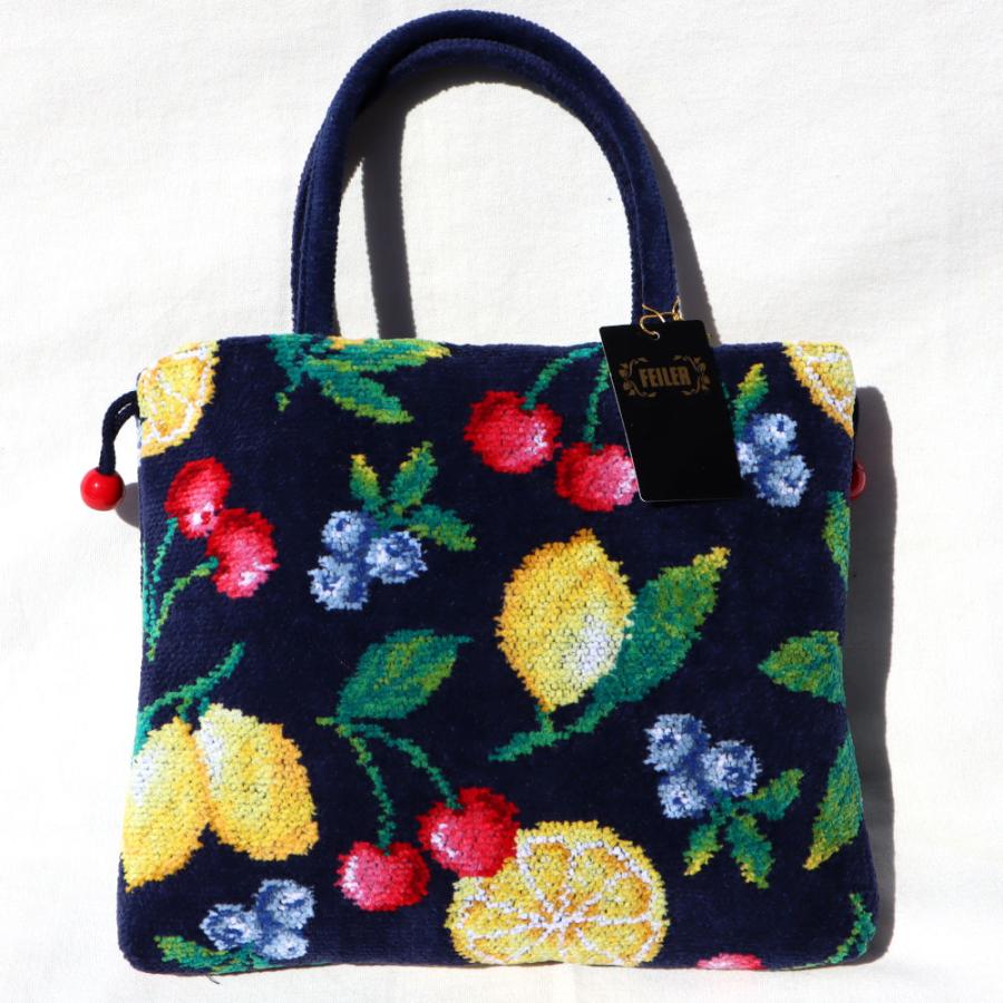 FEILER ラメ/スパンコールマチ付き巾着バッグ レア入手困難