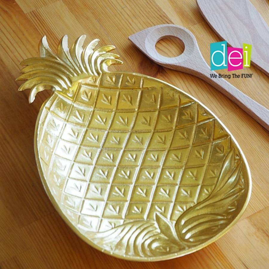 フルーツ皿 パイナップル 34cm 30cm以上 大皿 ゴールド 金色 金属