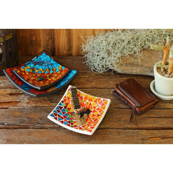 モザイク スクエア コースター キラキラ ガラス おしゃれ かわいい 小物置きに インテリアに グラス置きに 夏向 ブランド買うならブランドオフ