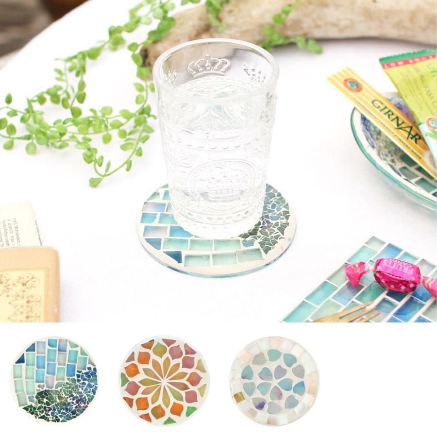 モザイク 丸型 コースター キラキラ ガラス おしゃれ かわいい 小物置きに インテリアに グラス置きに 夏向 112 910 A プラスコンフォート 通販 Yahoo ショッピング