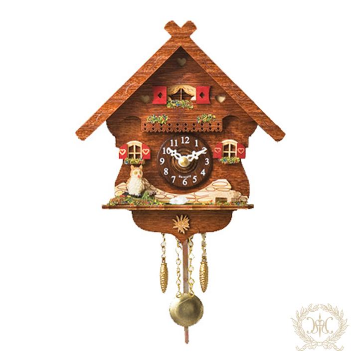 ドイツ製ハト時計 ハルモニア 時計 壁掛け 鳩時計 アウル 音楽12曲 鳥のさえずり 手作り ハンドメイド トレンクルウーレン 木製 ギフト｜p-comfort｜02
