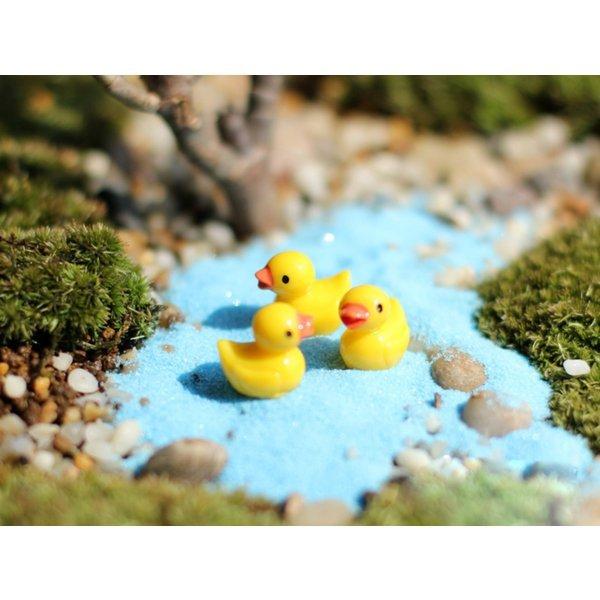 Diy テラリウム フィギュア ドールハウス ミニチュア 箱庭用 あひる イエロー苔テラリウム アクアリウム スノードーム コケ