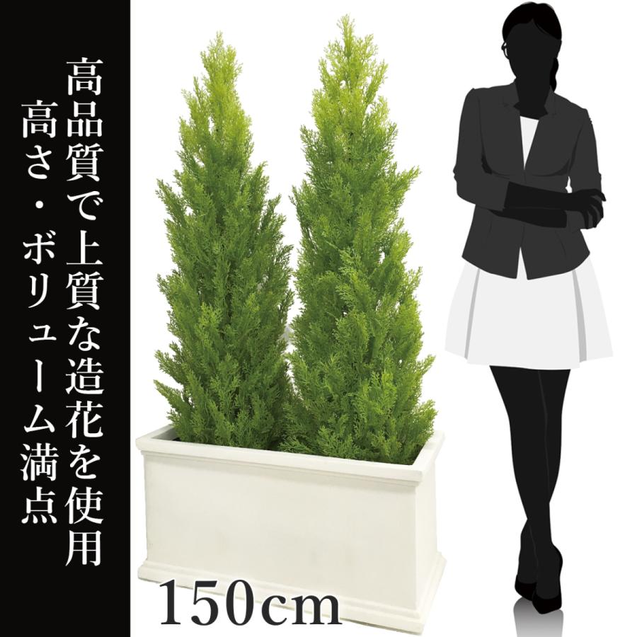 150cm アーティフィシャル 観葉植物 大型プランター 大型プランター ゴールドクレスト 仕切り ２本セット 仕切り