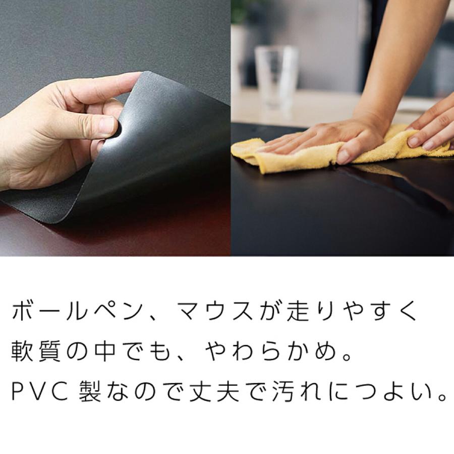 日本製 レザー調 デスクマット 光学式マウス対応 600×900mm 1.5mm