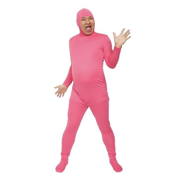 のびのび全身タイツくん ピンク M /全身タイツ コスプレ 顔出し