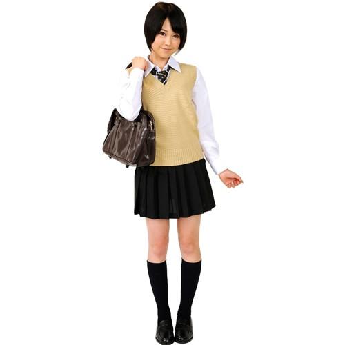 制服 ベスト スクールベスト スクールニット Vネック 無地 高校 私服校