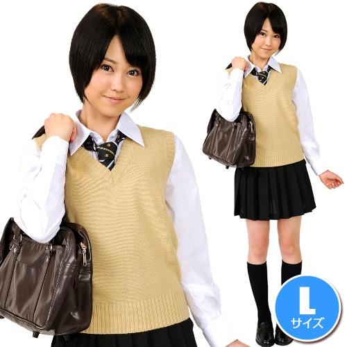 制服 ベスト スクールベスト スクールニット Vネック 無地 高校 私服校