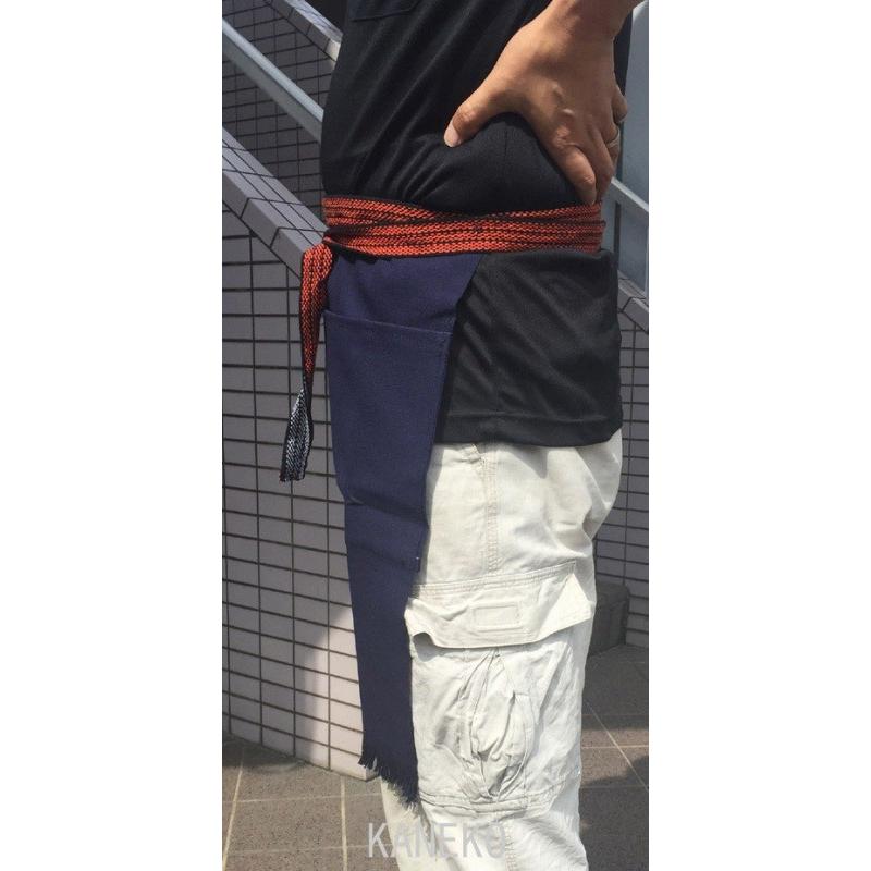 1点までメール便も可能) 帆前掛け 紺無地 チャックポケット付き /帆