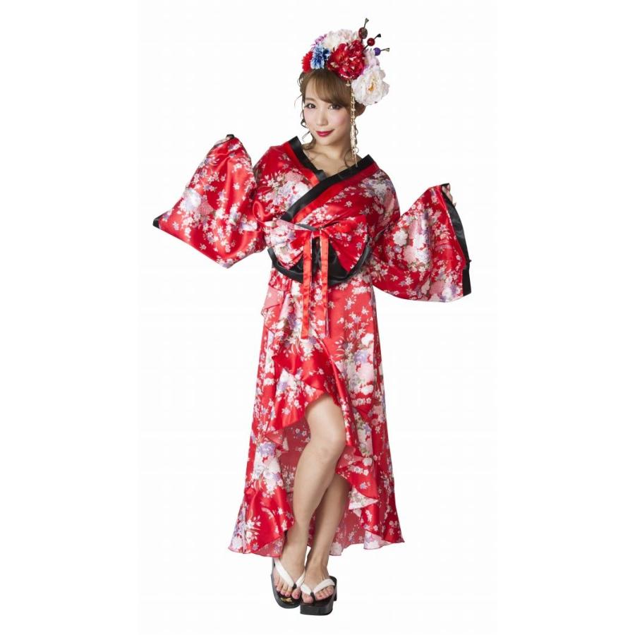 花鳥風月 着物 花赤 /着物 花魁 コスプレ 和柄 コスチューム 衣装