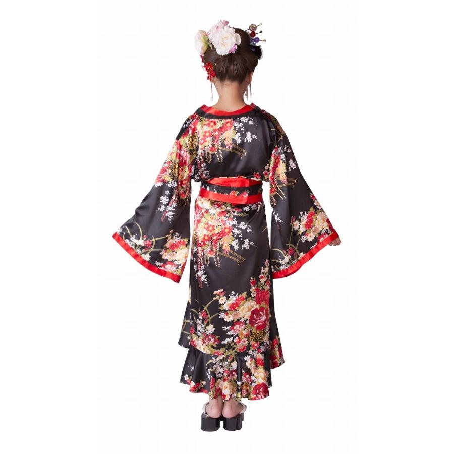 花鳥風月 着物 花黒 /着物 花魁 コスプレ 和柄 コスチューム 衣装
