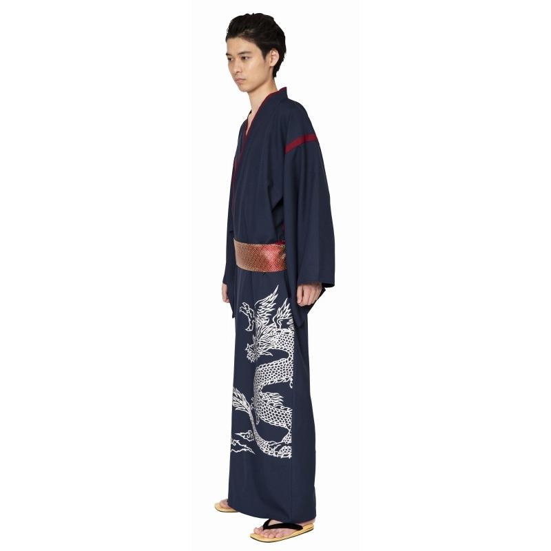 Saleセール 花鳥風月 着物 龍 紺 帯 セット 和装 和服 コスプレ コスチューム 衣装 仮装 変装 メンズサイズ 粋 かっこいい クリアストーン 送料無料 沖縄 離島除く 宅配便出荷 取寄 2 3営業日で出荷予定 休日除 着物 和装 和服 コスプレ 店長大暴走