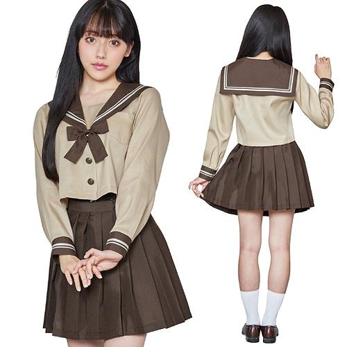 オルチャンセーラー ベージュブラウン /セーラー服 コスプレ 韓国風 