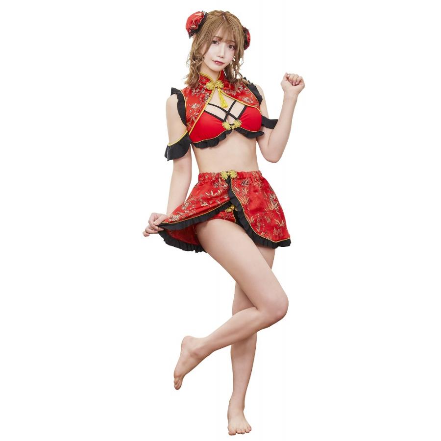 swimmy style チャイナ 赤 /チャイナ服 コスプレ 水着 プール