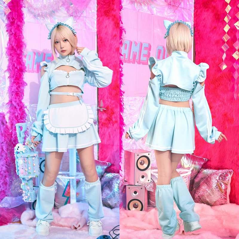 sugarグレー猫耳コスプレ衣装 SugarWhip 猫耳ジャージメイド みずいろ /ねこみみメイド