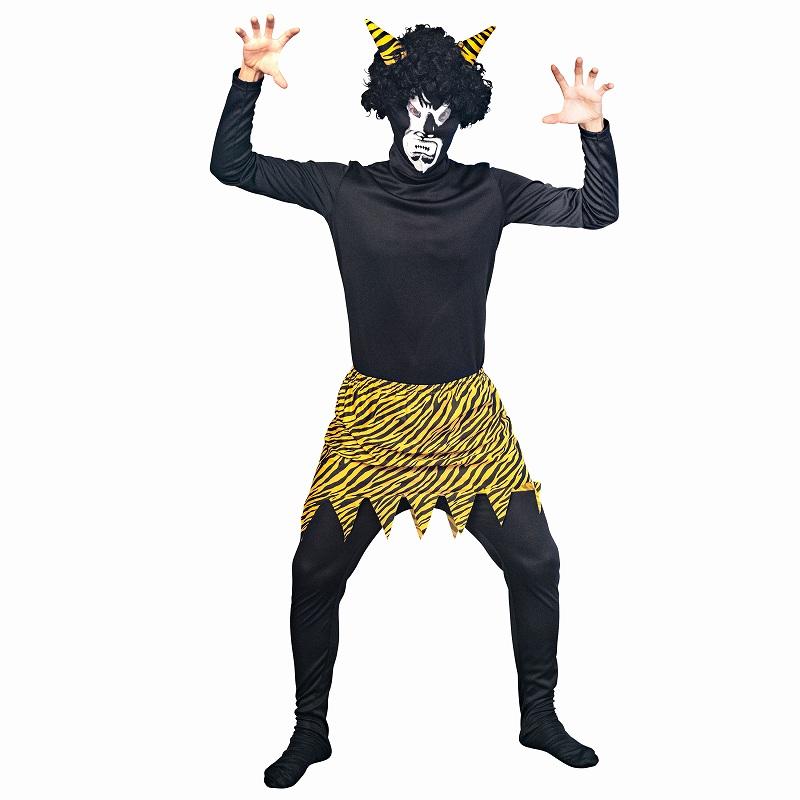 リアル鬼コスチュームセット 黒/ 黒鬼 鬼コスプレ 鬼グッズ 鬼カツラ
