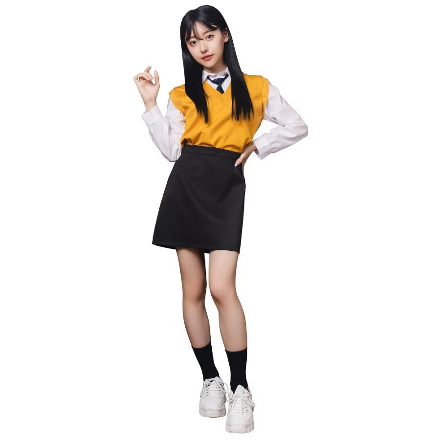 オルチャンセーラー ニットベスト イエロー×ブラック /韓国 制服