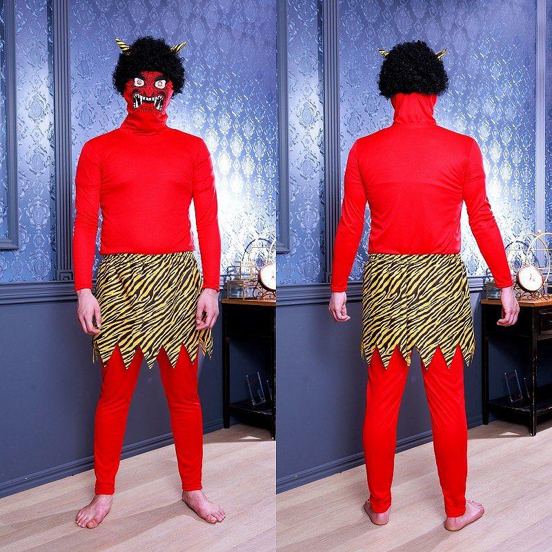 怖すぎる赤鬼 /鬼 コスプレ 節分 衣装 赤オニ コスチューム 雷様