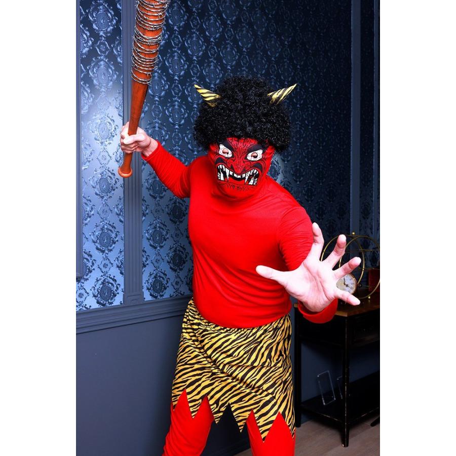 怖すぎる赤鬼 /鬼 コスプレ 節分 衣装 赤オニ コスチューム 雷様