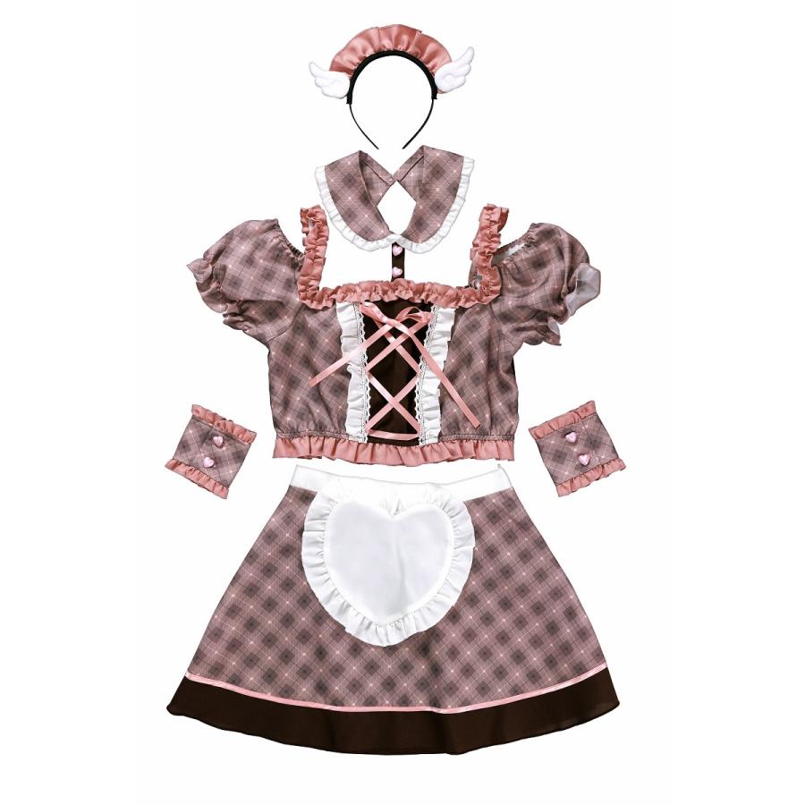 ストロベリー柄メイド服 スイートキューピッド /バレンタイン コスプレ メイド服 ストロベリー