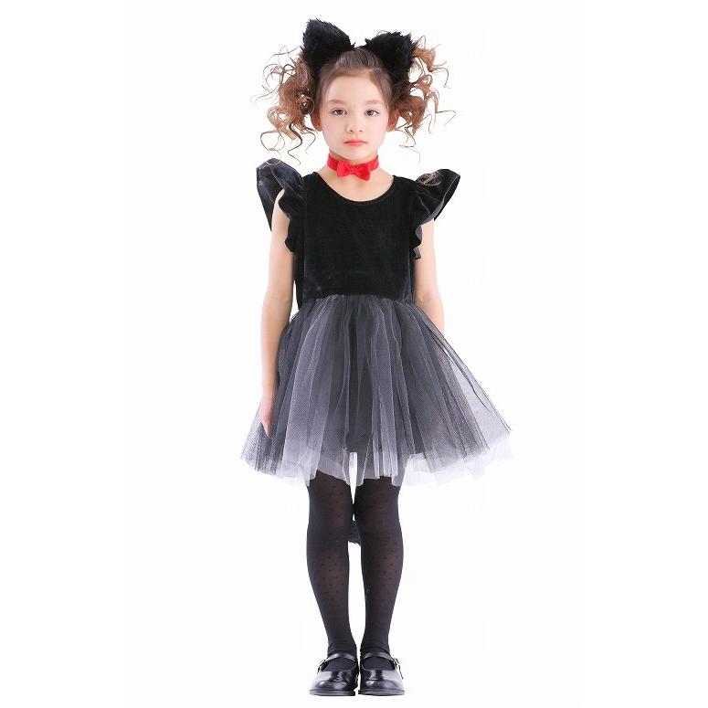 プティシャノワール 120 /クロネコ コスプレ 黒猫 子供 キッズ 衣装