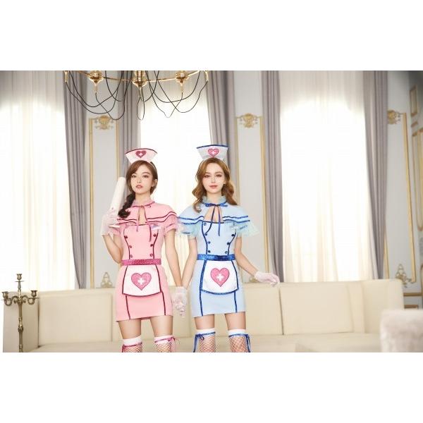 Malymoon ケープ付きグリッターナース ピンク /ナース コスプレ