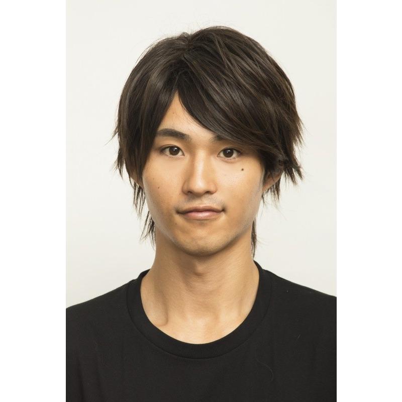ヘアネット付き WIGGY RICH メンズ ベーシックショート ダーク