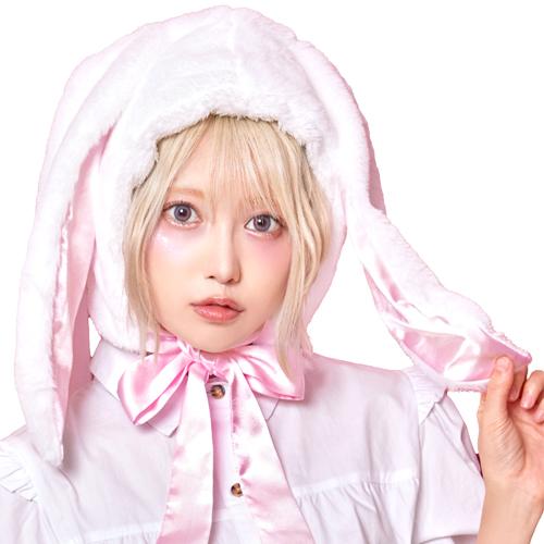 1点までメール便も可能) たれみみうさちゃんキャップ ホワイト