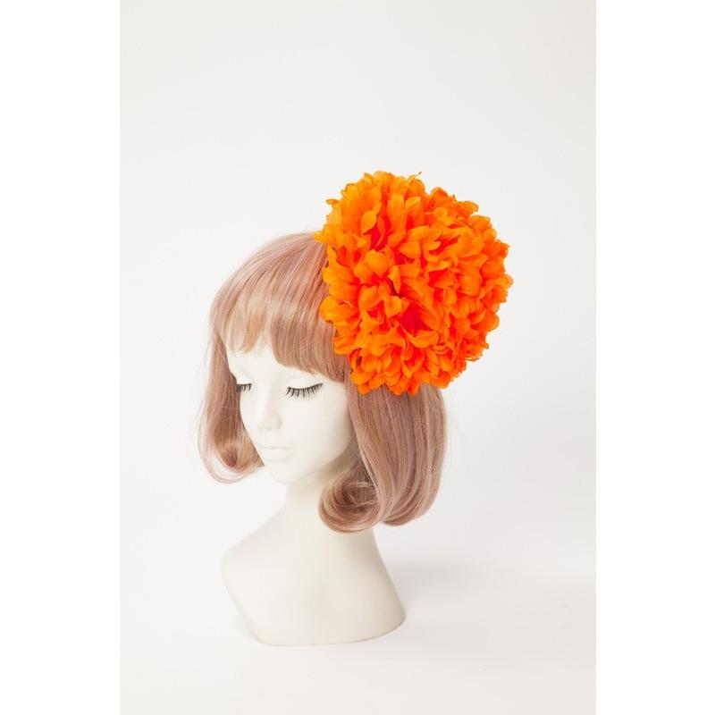 ネオンフラワーアクセ(オレンジ) /夏フェス ヘアーアクセサリー 花びら