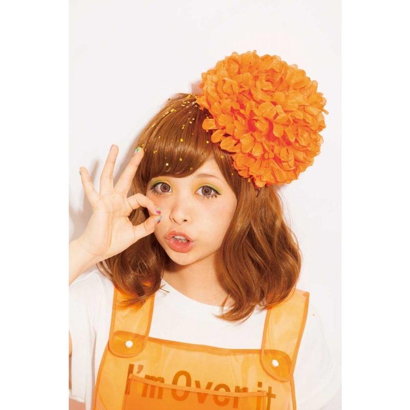 ネオンフラワーアクセ(オレンジ) /夏フェス ヘアーアクセサリー 花びら