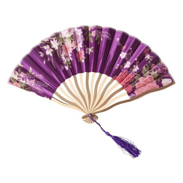 6点までメール便も可能) 花鳥風月 扇子 紫 /扇子 花魁 コスプレ 和柄