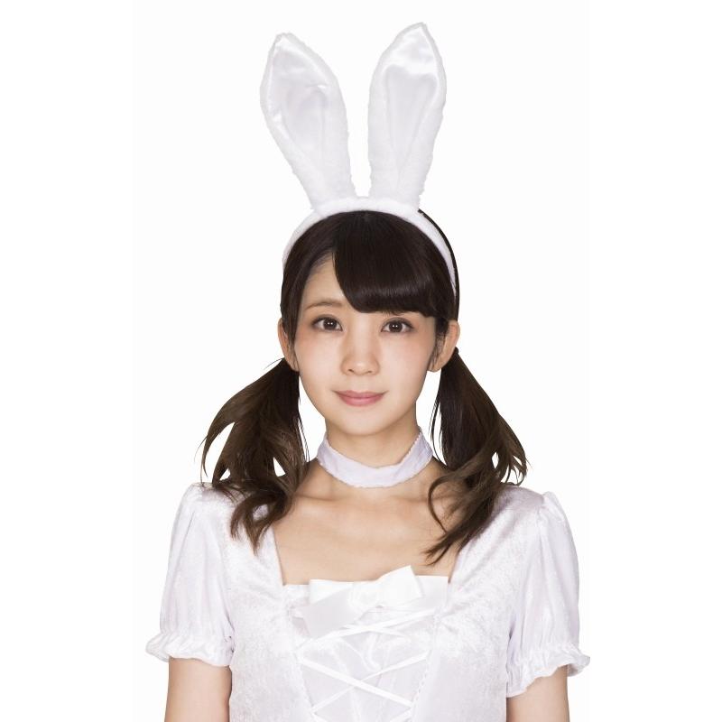 1点までメール便も可能) うさ耳カチューシャ 白×白/ うさぎ 耳