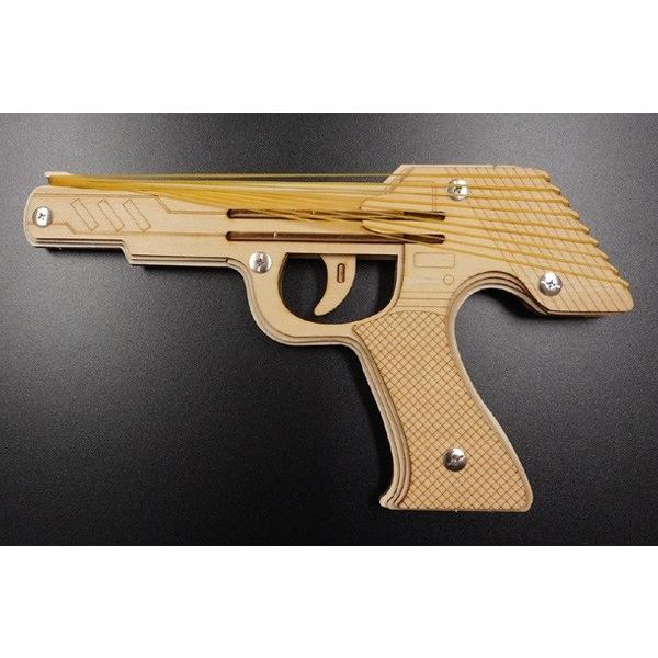 輪ゴムピストル Type1 連射式(9連射)モデル /ゴム鉄砲 自由工作 お誕生