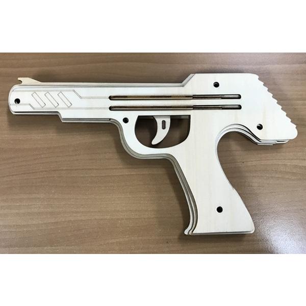 輪ゴムピストル Type1 連射式(9連射)モデル /ゴム鉄砲 自由工作 お誕生